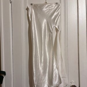 Women’s Silky white side slit skirt